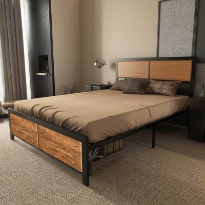 The Range Bed Frame with Headboard Footboard Under Bed Storage - Rustic Brown / 207cm