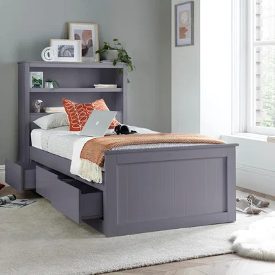 The Range Enzo Grey Wooden 3 Drawer Storage Bookcase Bed - Grey