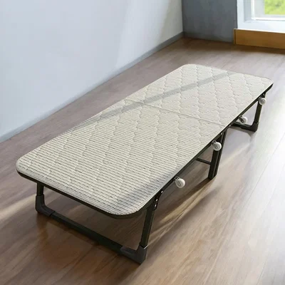 The Range Portable Folding Bed with Wheels - White and Black