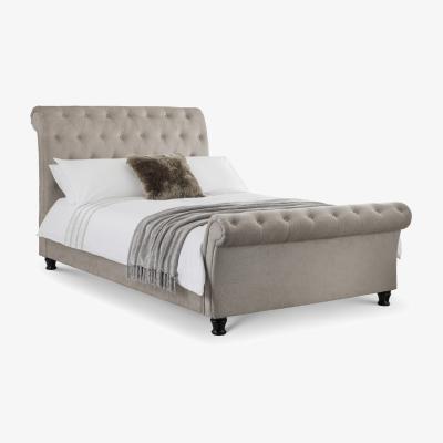 The Range Discon Ravello Deep Button Scroll Bed Frame - Grey / King