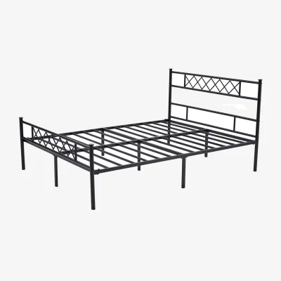 The Range MCC Direct King Size 5FT Metal Bed Frame with Headboard and Footboard Felix - Black