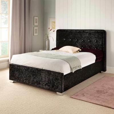 The Range Contero Crushed Velvet Bed Frame - Black
