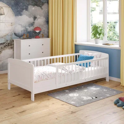 The Range Zane Junior Bed With Wooden Guard Rail - White