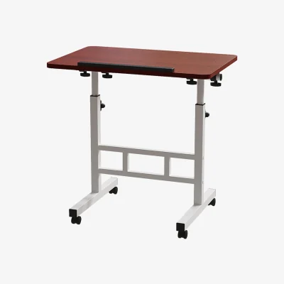 The Range Height Adjustable Bed Table on Wheels - Dark Walnut