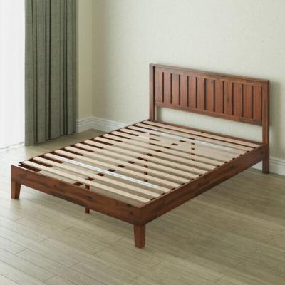 The Range Mac Solid Dark Wood Platform Bed Frame  Headboard - Natural Wood / Double