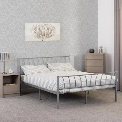 The Range Harlow 4'6'' Double Bed - Silver