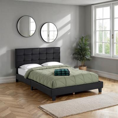 The Range Arran 4'6'' (Double) Bed - Black Faux Leather