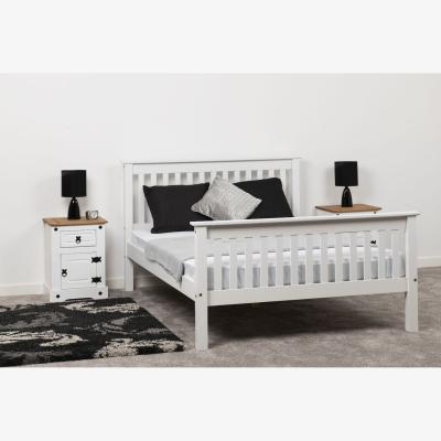 The Range Monaco 4'6" Bed High Foot End - White / 40.5kg