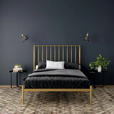 The Range Giulia Modern Metal Bed - Gold / King