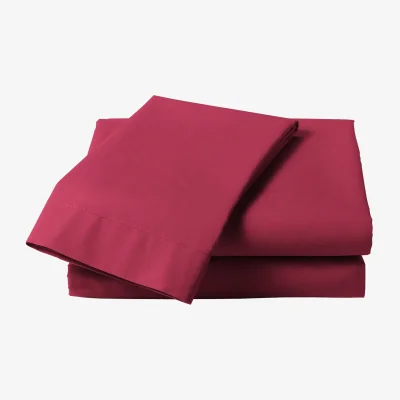 The Range Percale Deep Double Bed Flat Sheet - Berry