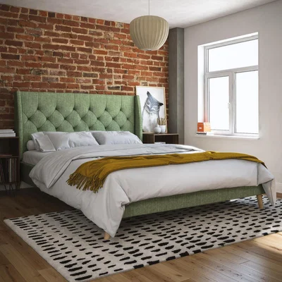 The Range NG Her Majesty Upholstered Bed - Green / King