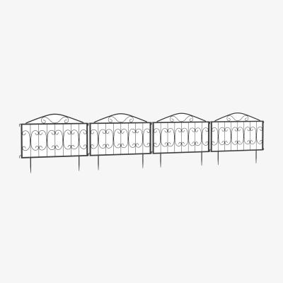 The Range Outsunny Garden Fencing Panels Metal Flower Bed Edging - Black