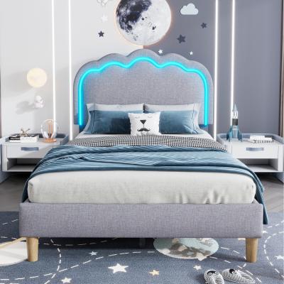 The Range Upholstered Bed frame with LED - Grey