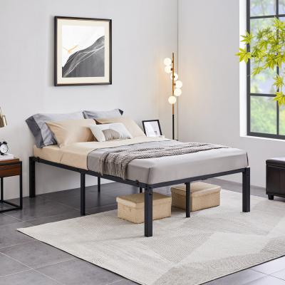 The Range Metal Platform Bed Frame with Steel Slat - Black