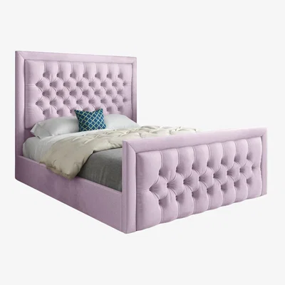 The Range Napster Upholstered Velvet Bed Frame - Pink / Small Single
