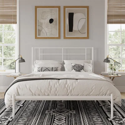 The Range Jensen Metal Bed - White / King