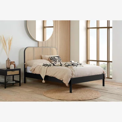 The Range Margot Super King Rattan Bed - Black