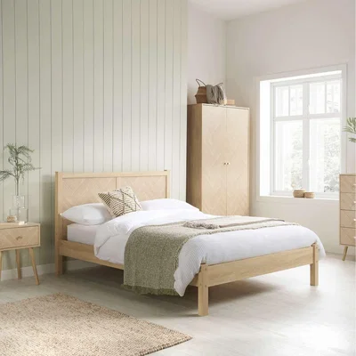The Range Oak Brown Wooden Bed Frame Birlea Herringford - Oak / 49.4kg