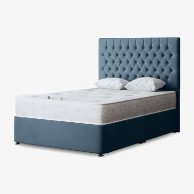 The Range Seraphine Chesterfield Divan Bed with 4 Drawers - Metallic blue / Small double