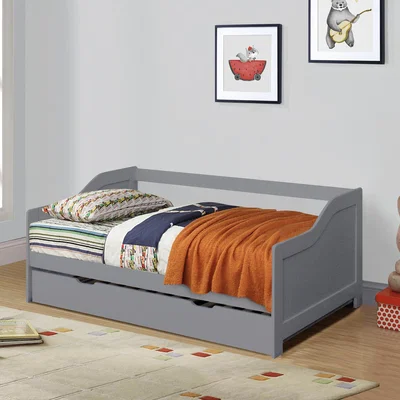 The Range 3ft Wooden Trundle Bed, Grey, White or Caramel - Grey