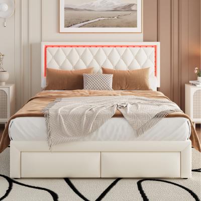 The Range Upholstered bed adults teenagers 4ft6 double bed  - White