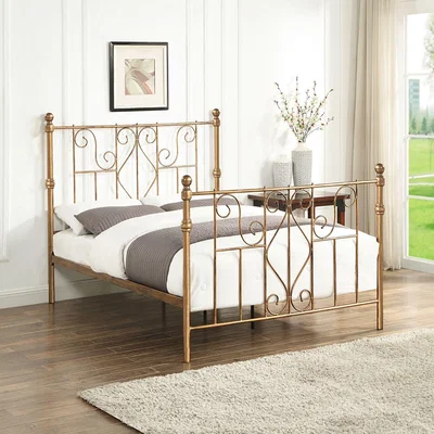The Range Belgravia Antique Brass Effect Metal Bed Frame - Antique Brass / King