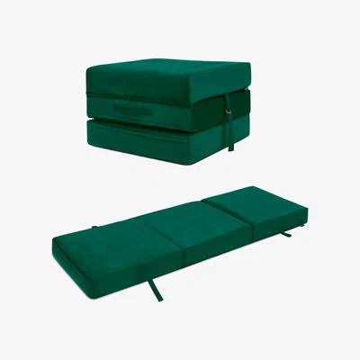 The Range Velvet Tri Folding Single Z Bed - Forest