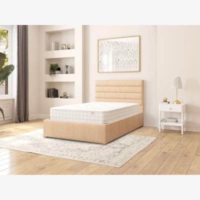 The Range Kelly Firenze Velour Fabric Ottoman Storage Bed - Champagne / Small Double