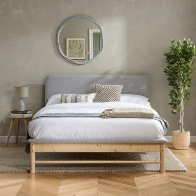 The Range Ezra Grey Fabric Bed Frame Birlea Wooden Scandi - Grey