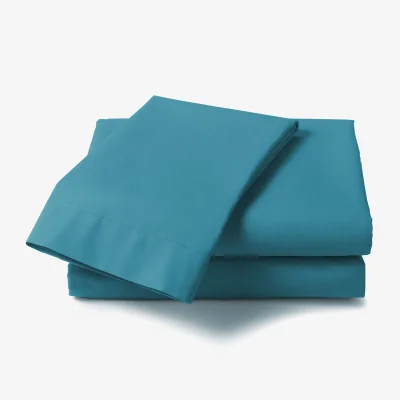 The Range Percale Deep Single Bed Flat Sheet - Teal