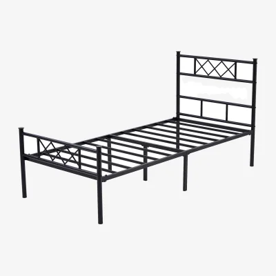 The Range MCC Direct Single 3FT Black Metal Bed Frame with Headboard & Footboard Felix - Black