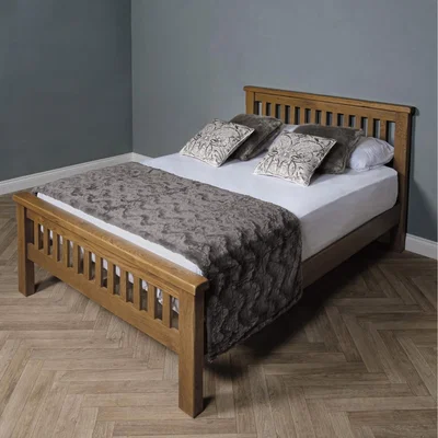 The Range Rustic Solid Oak 5ft King size Bed Frame - Brown