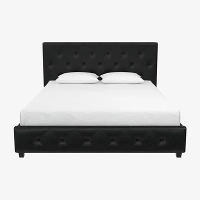 The Range Dakota Upholstered Bed - Black / Double