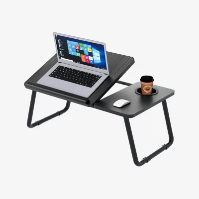 The Range Adjustable Laptop Bed Desk with Foldable Legs - Black