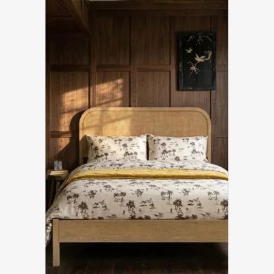 Rockett St George Curved Wood & Rattan Bed - Available in 2 Sizes