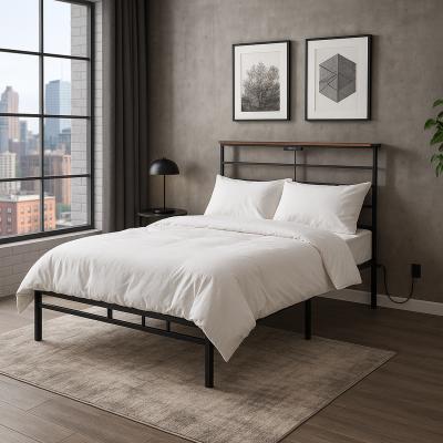 The Range Staly Double Bed Frame with USB Ports - Black