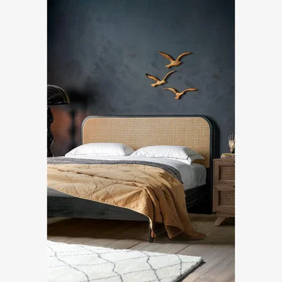 Rockett St George Sleek Curved Wooden Bedframe - Available in Two Sizes