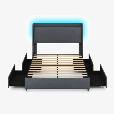The Range Costway Bed Frame - Grey