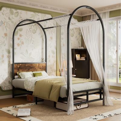 The Range Sturdy Canopy Twin Bed - Black / Single