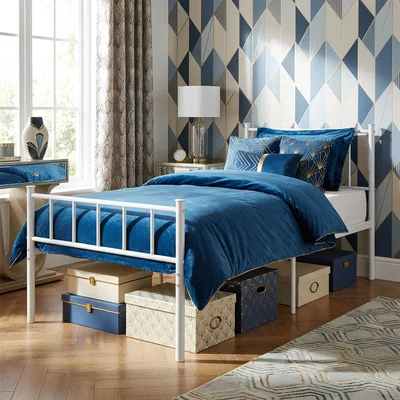 The Range Single Metal Bed Frame - 3ft - White