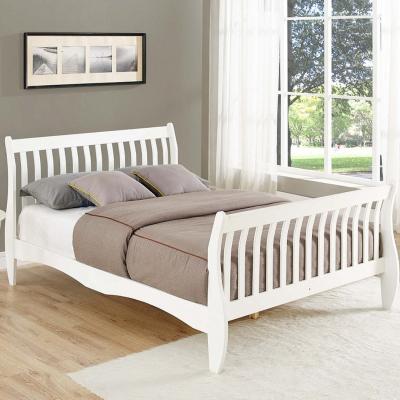 The Range Canvey White Wooden Shaker Sleigh Bed Frame - White
