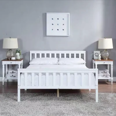 The Range White Wooden King Size Bed Frame - White
