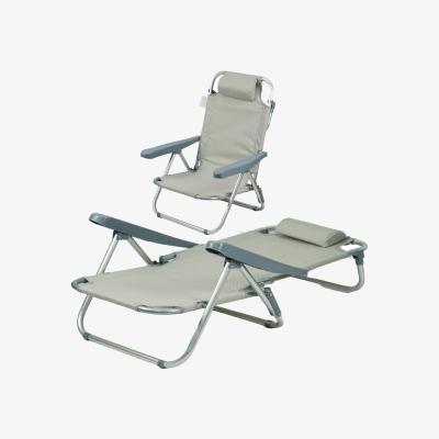 The Range Adjustable Folding Beach Chair Portable Sun Bed Lounger - Grey