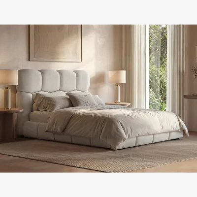 The Range Irma Upholstered Bed - Cream - Cream