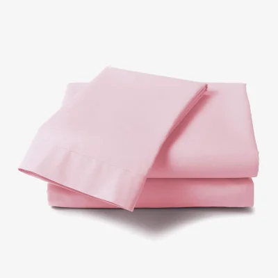 The Range Percale Pastel Double Bed Fitted Sheet - Pink