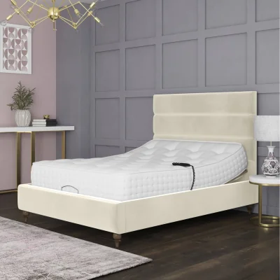 The Range Penelope Electric Adjustable Bed Frame Premium Motorised Comfort - Cream / Double