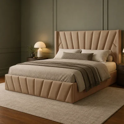 The Range Novada Wingback Bed Frame - Orange / Small Double