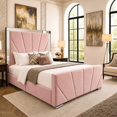 The Range Sunrise Mirrored Bed - Pink / King