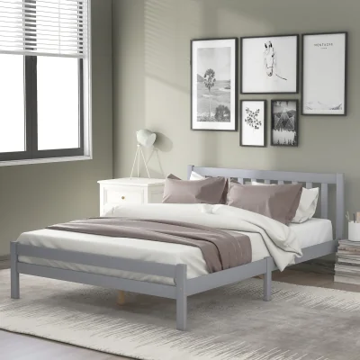 The Range Adam Classic Modern Wood Double Bed Frame 4FT6 - Grey