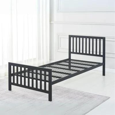 The Range Reinforced Beds, 3FT HOLKHAM BED, Robust Mesh Base and Solid Metal Bed Frame - Black